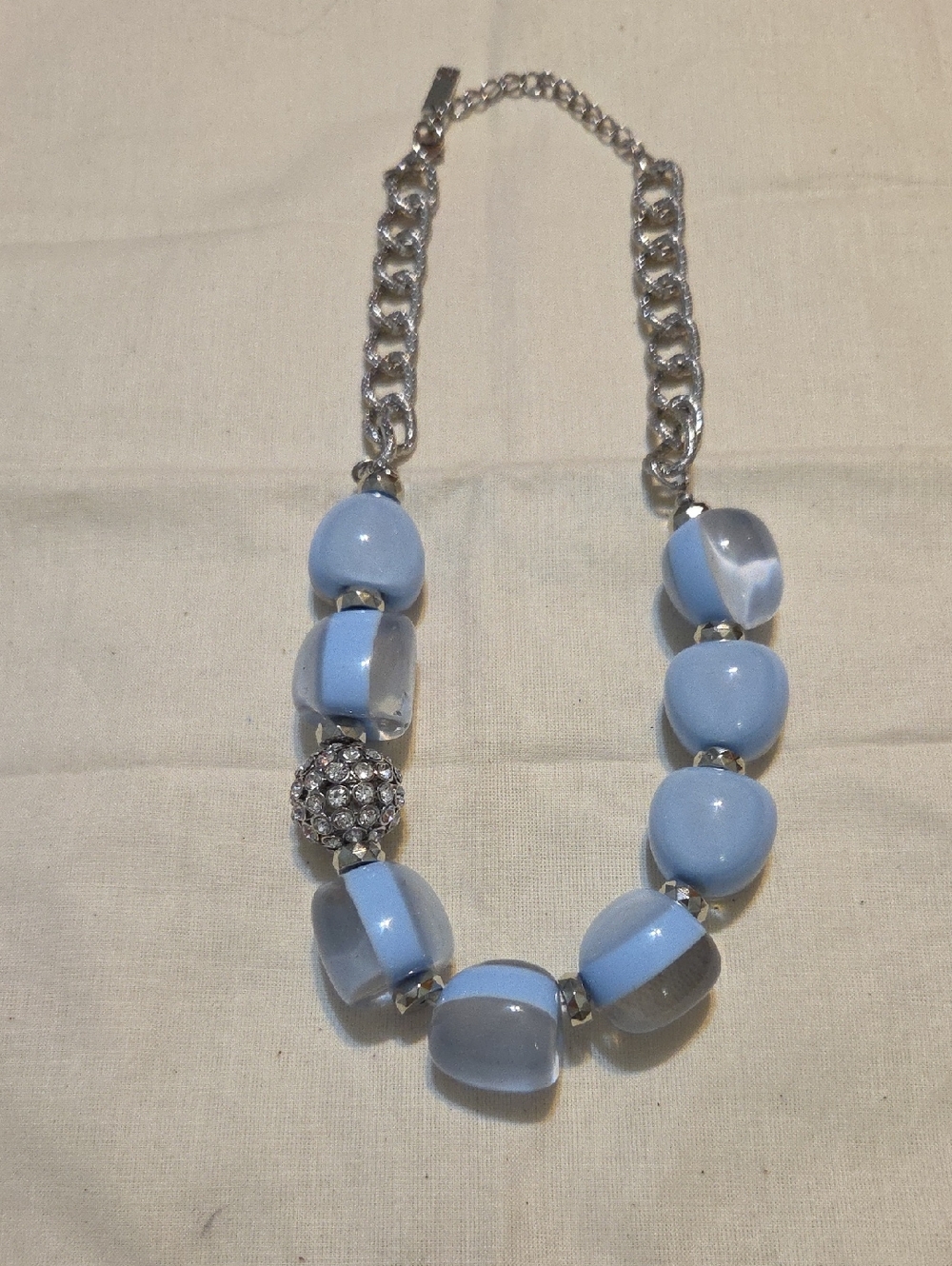Blue Beaded Statement Necklace by INC